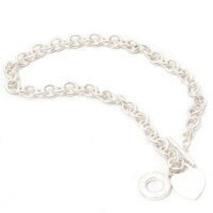 Tiffany to Heart Choker Pendant Necklace Silver